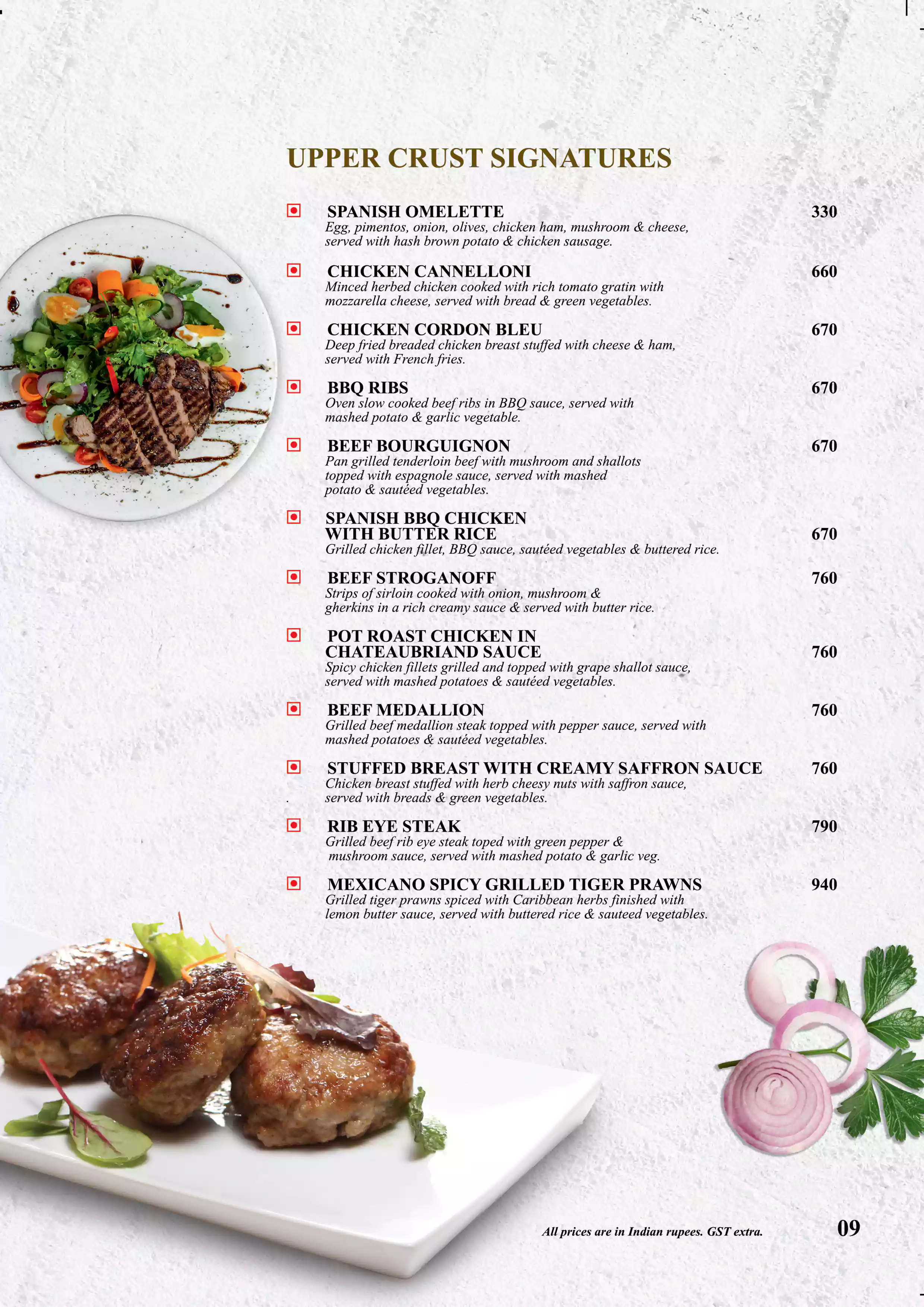 UpperCrust menu